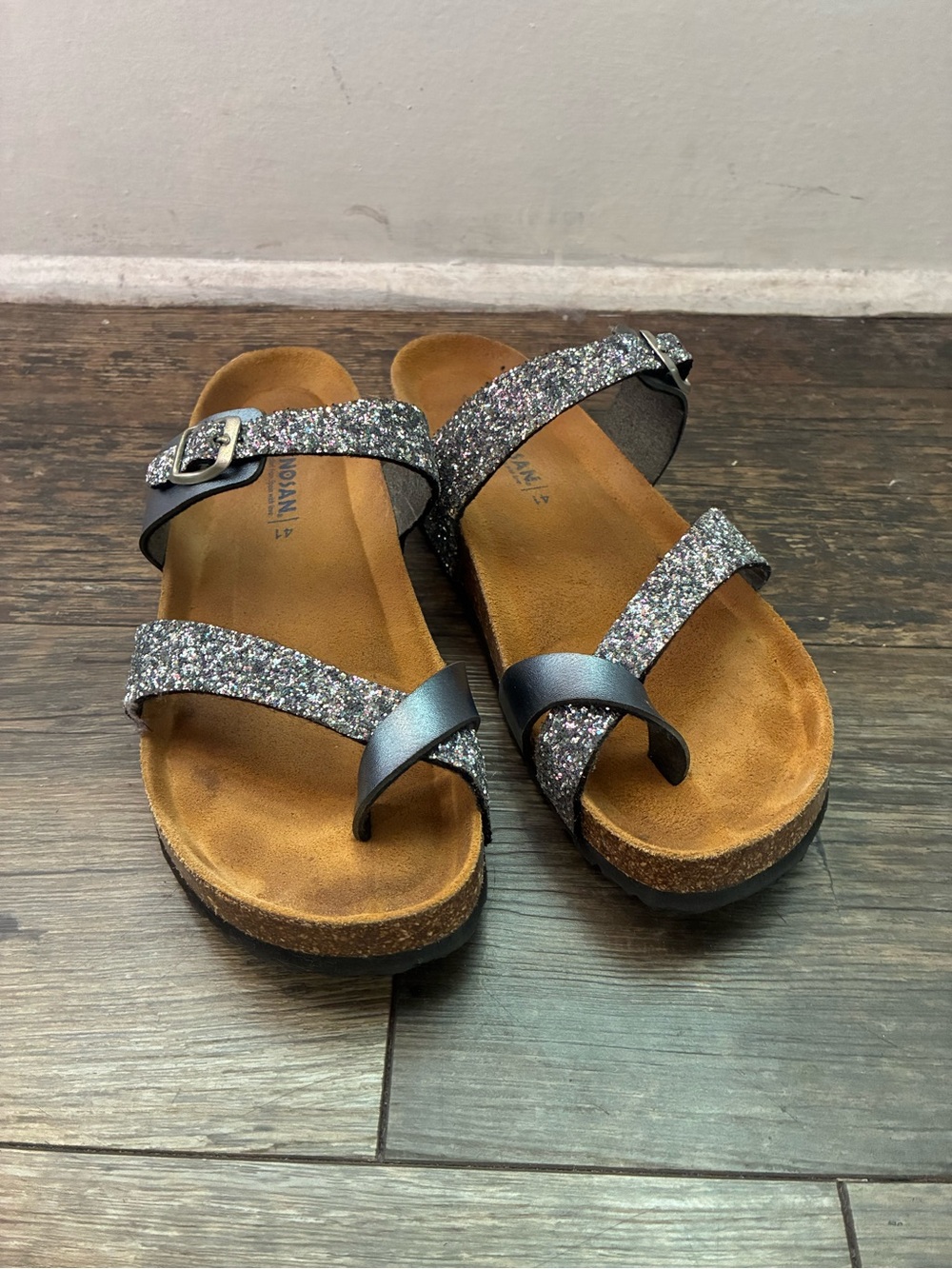 Glitter Strap Women’s Sandals - Silver